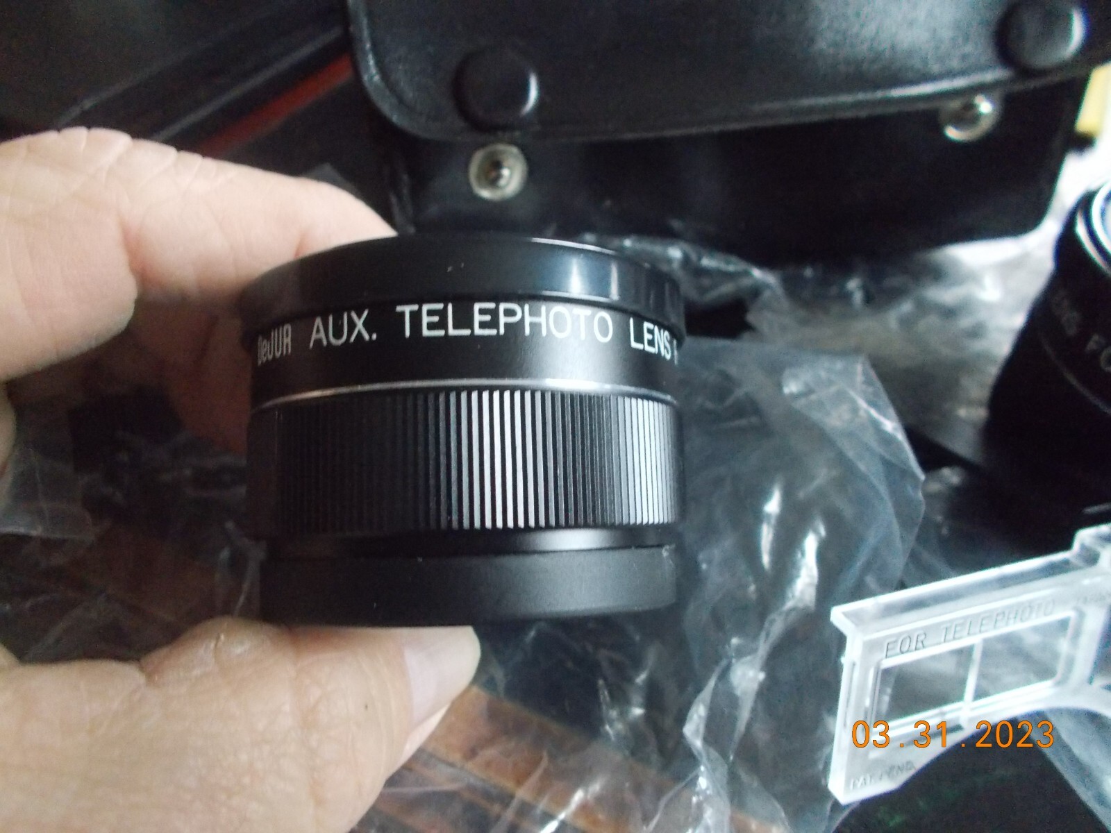 Unused DeJur Aux Lens Set for Canon AF35M: Telephoto and Wideangle, in Case