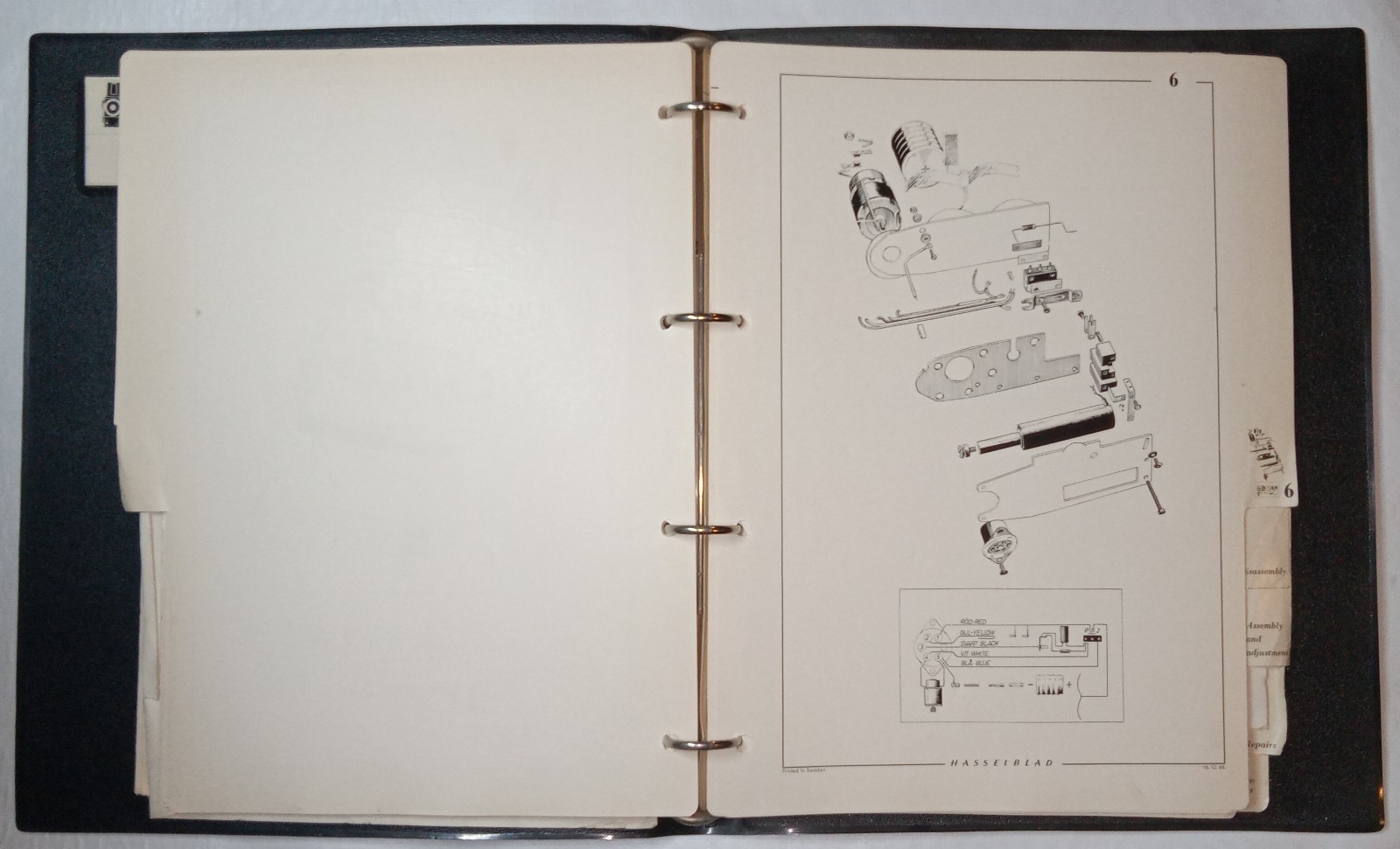 Original Hasselblad 500EL Body Spare Parts Catalog & Repair Manual #4124