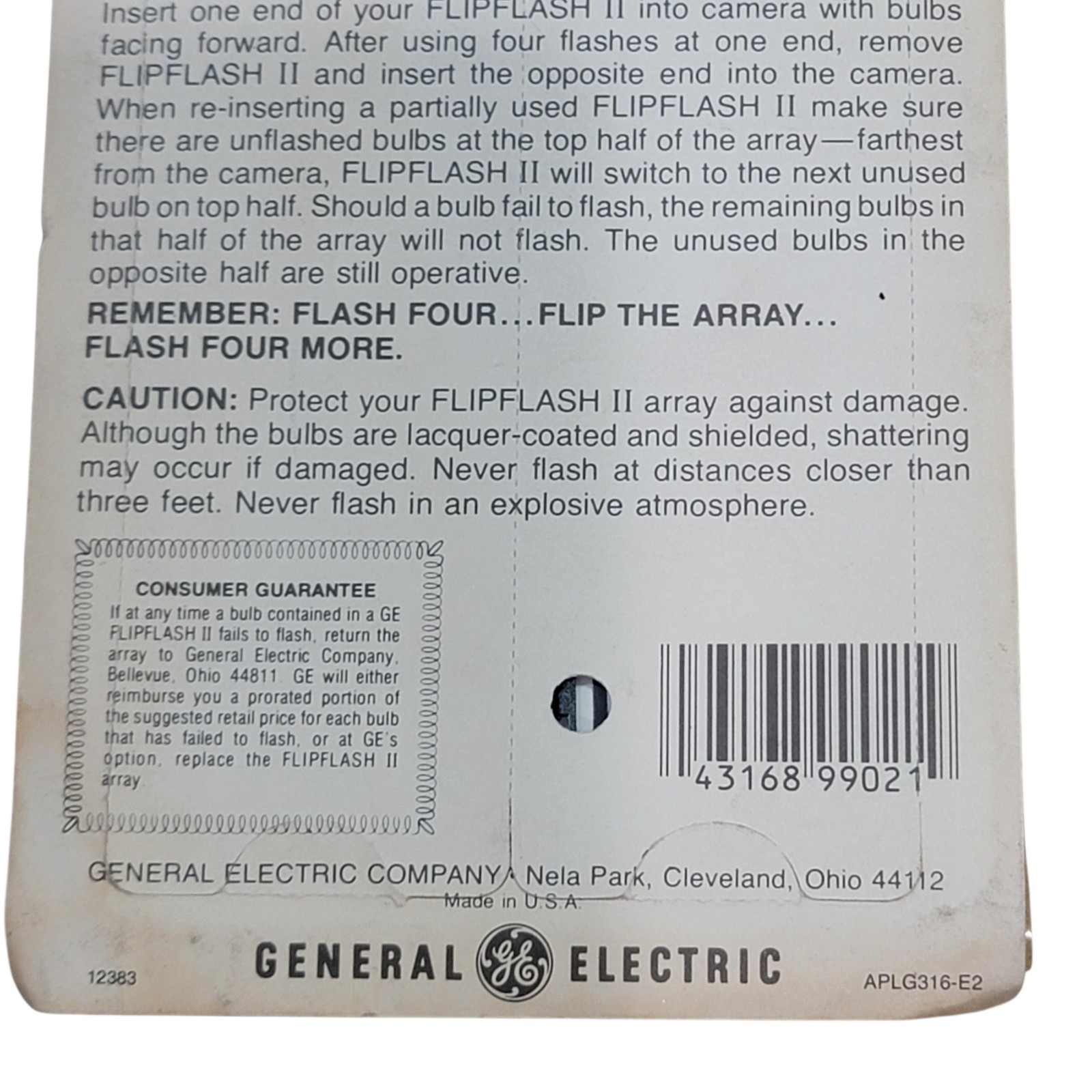 Vintage GE Flip Flash II Camera Bulbs 16 Pack NOS General Electric Flashbar