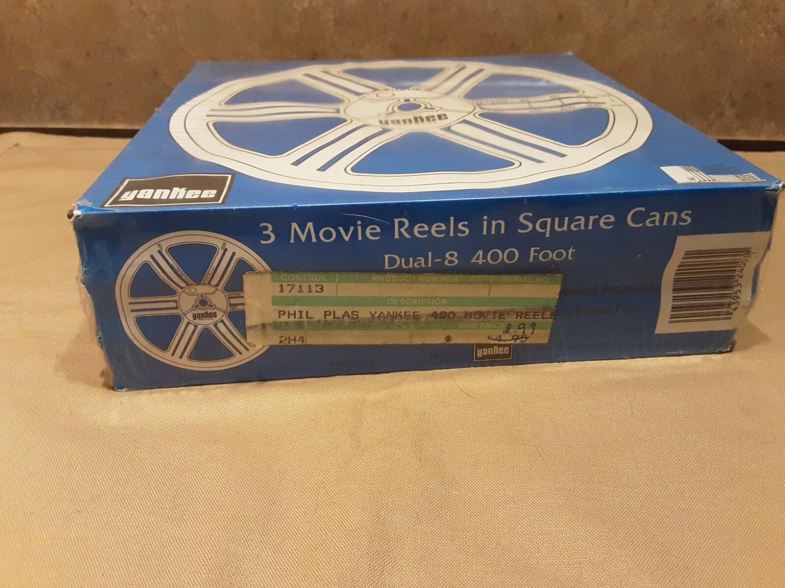 NOS Sealed Yankee Movie Reels Set of 3 Reels and Boxes Dual-8 400 FT