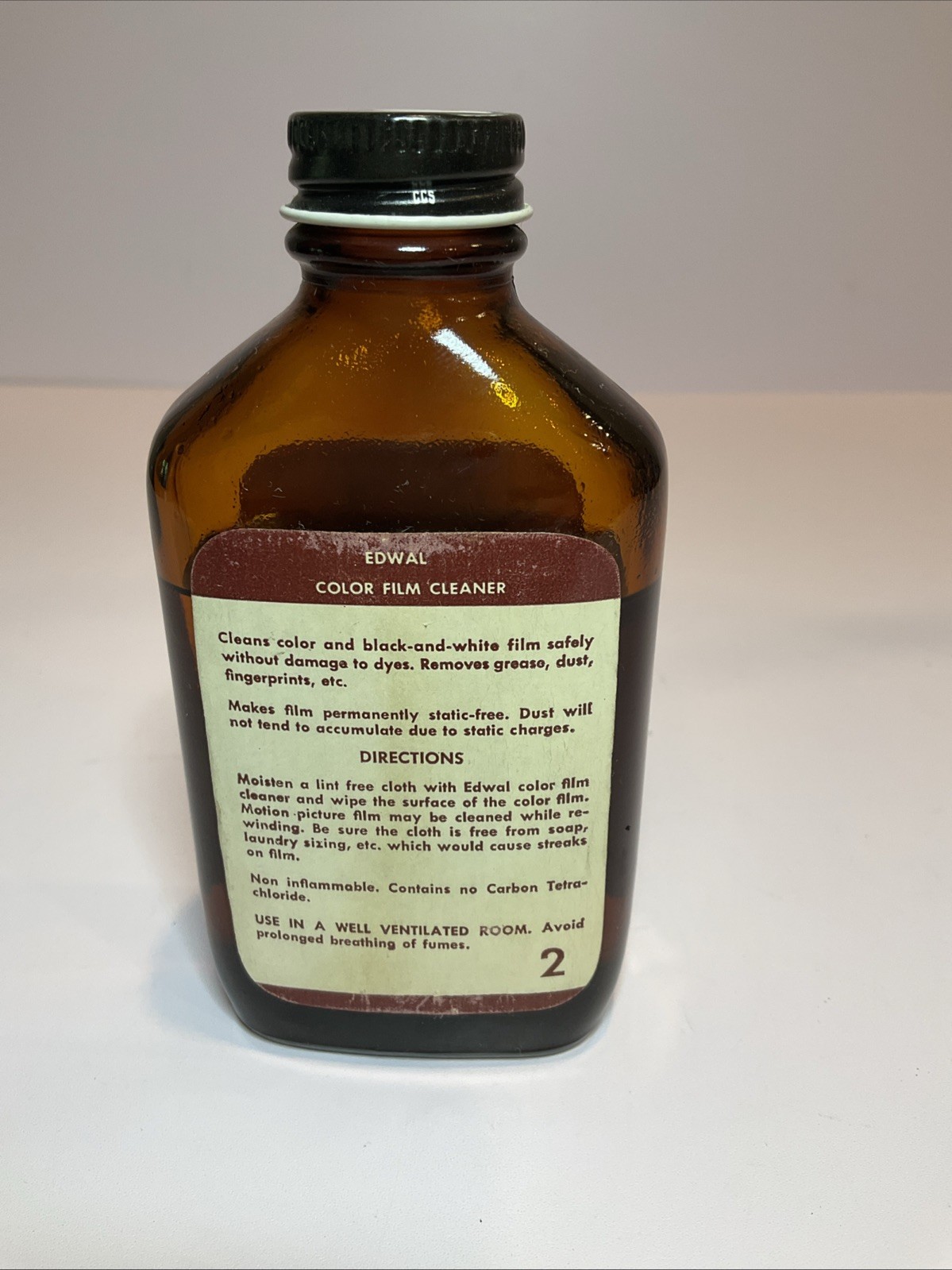 Vintage Edwal Color Film Cleaner 4 OZ. 85% Full!