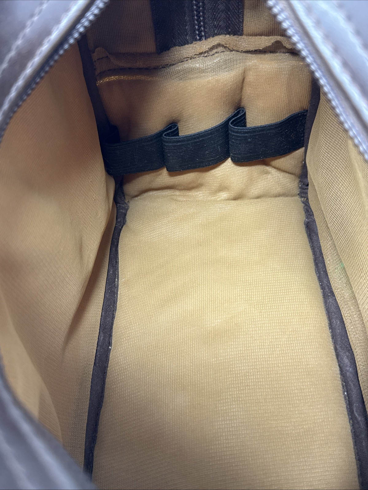 VTG Kodak Instant Camera Carryall Bug Bag Brown Vinyl & Canvas w/ Shoulder Strap