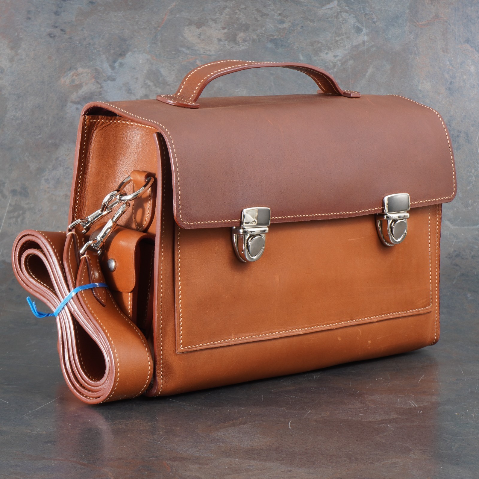 :Decrypto Custom Brown/Tan Swift Leather Camera Bag for Leica M – 1 of 1