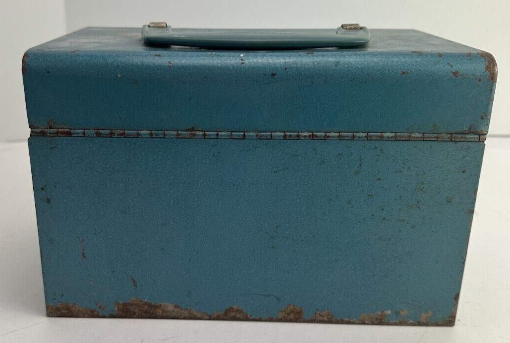 Vintage Logan De Luxe 5 Inch Movie 12 Reel Chest Metal Storage Box Carry Tote