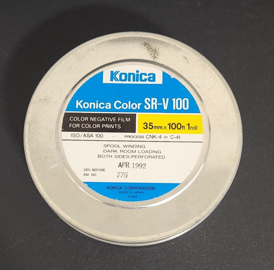 Pre-1992 EMPTY Konica Film Canister 4.5″ x 1.5″