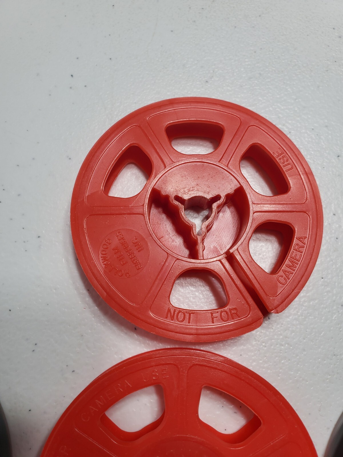 Vintage Technicolor/Kodak Plastic Grey And Red Empty Movie Reels