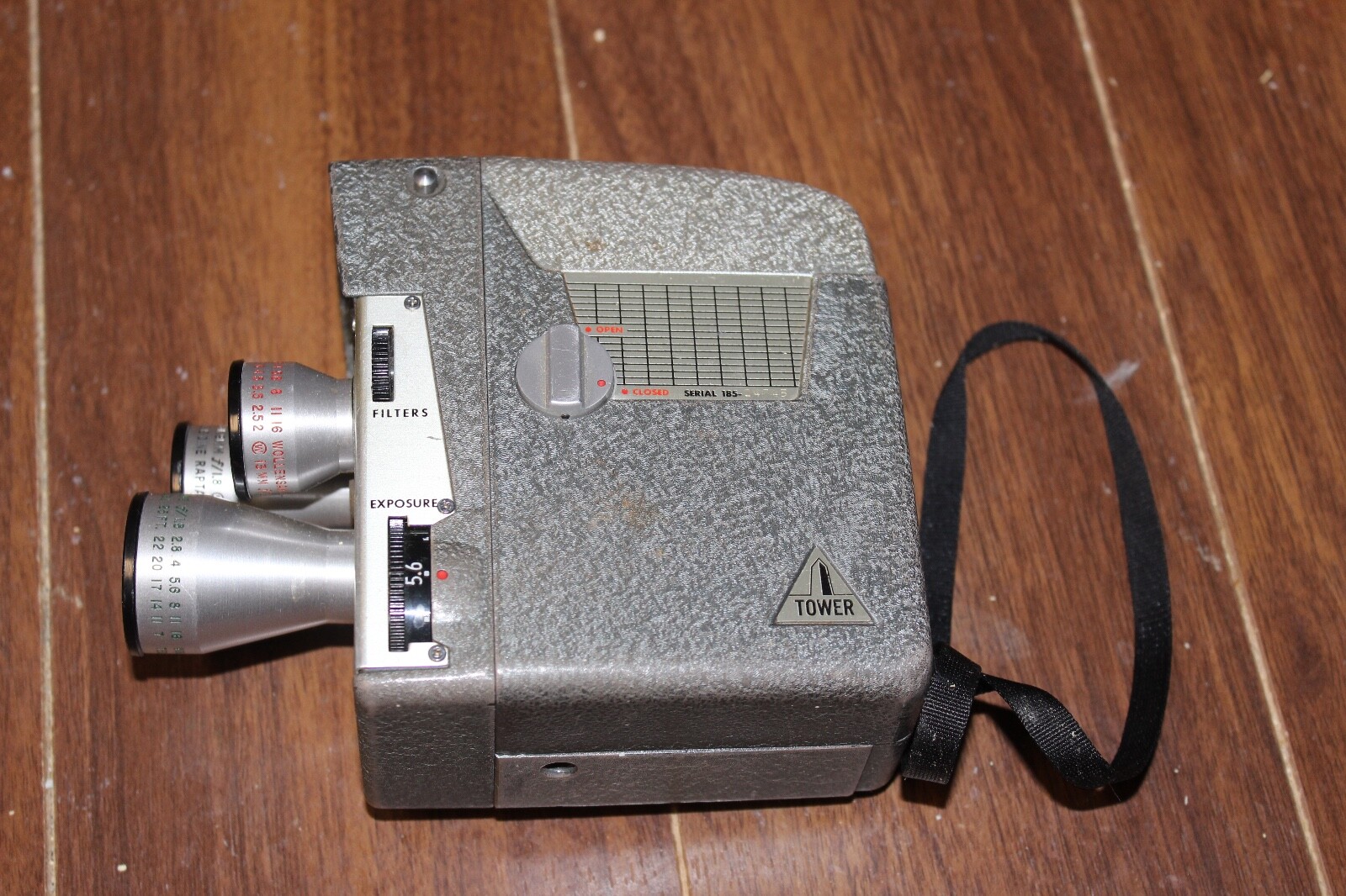 Tower Triple Lens 8MM Camera Model #T-185 & Sylvania Sun Gun Light With Case