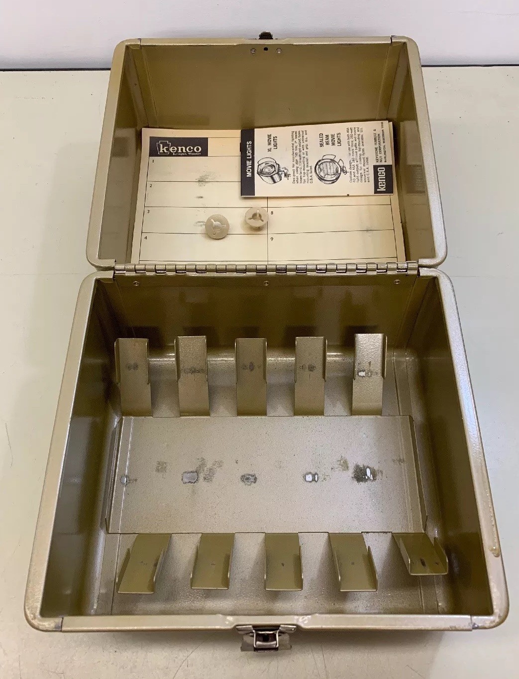 Kenco Film Tape Reel Chest Metal Box Holds 10 Cannisters Clean No Dents Or Rust