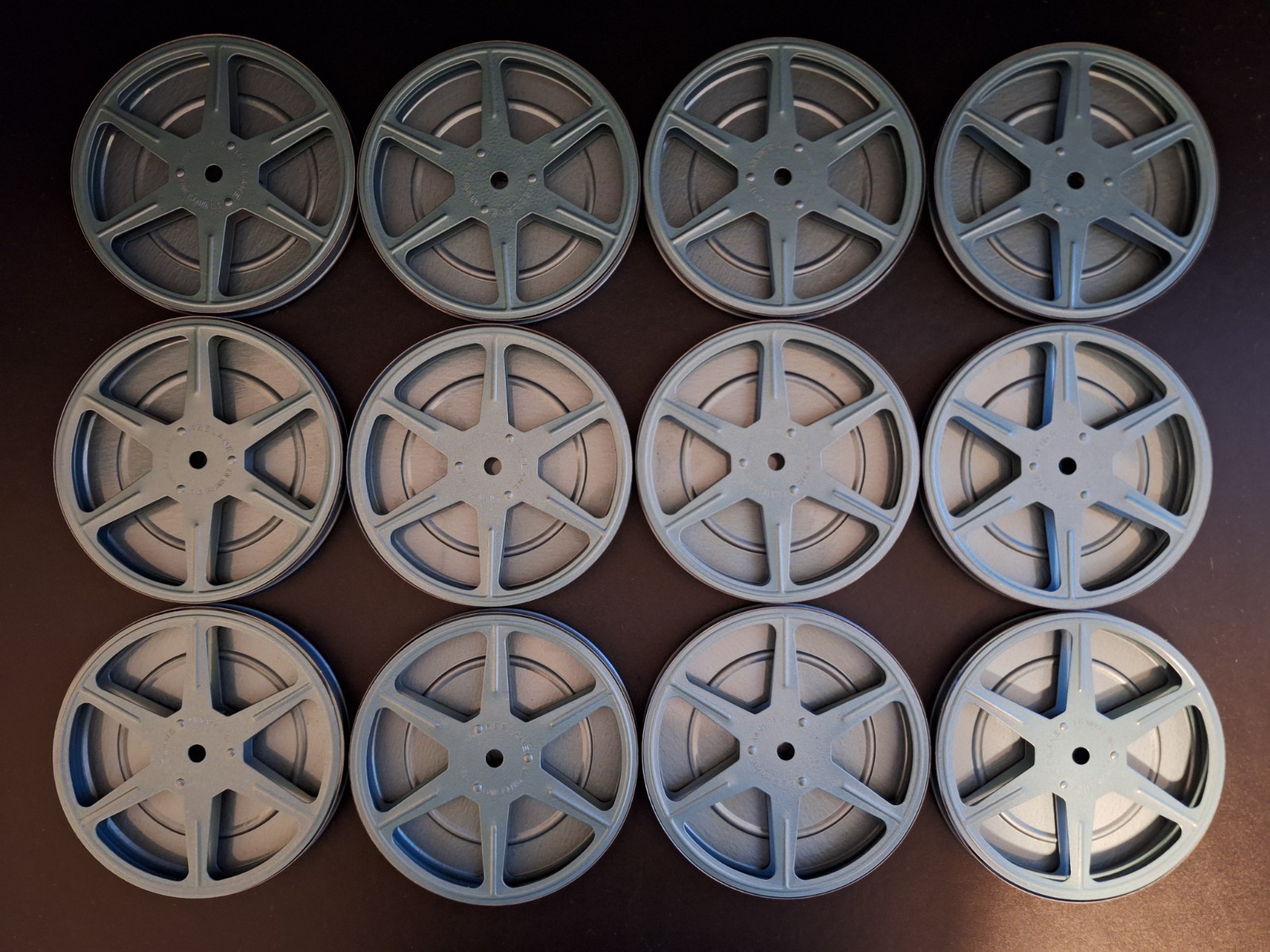 Brumberger 8mm 5″ 12 Reel Film Storage Cabinet Case Box Ejector w Reels & Cans