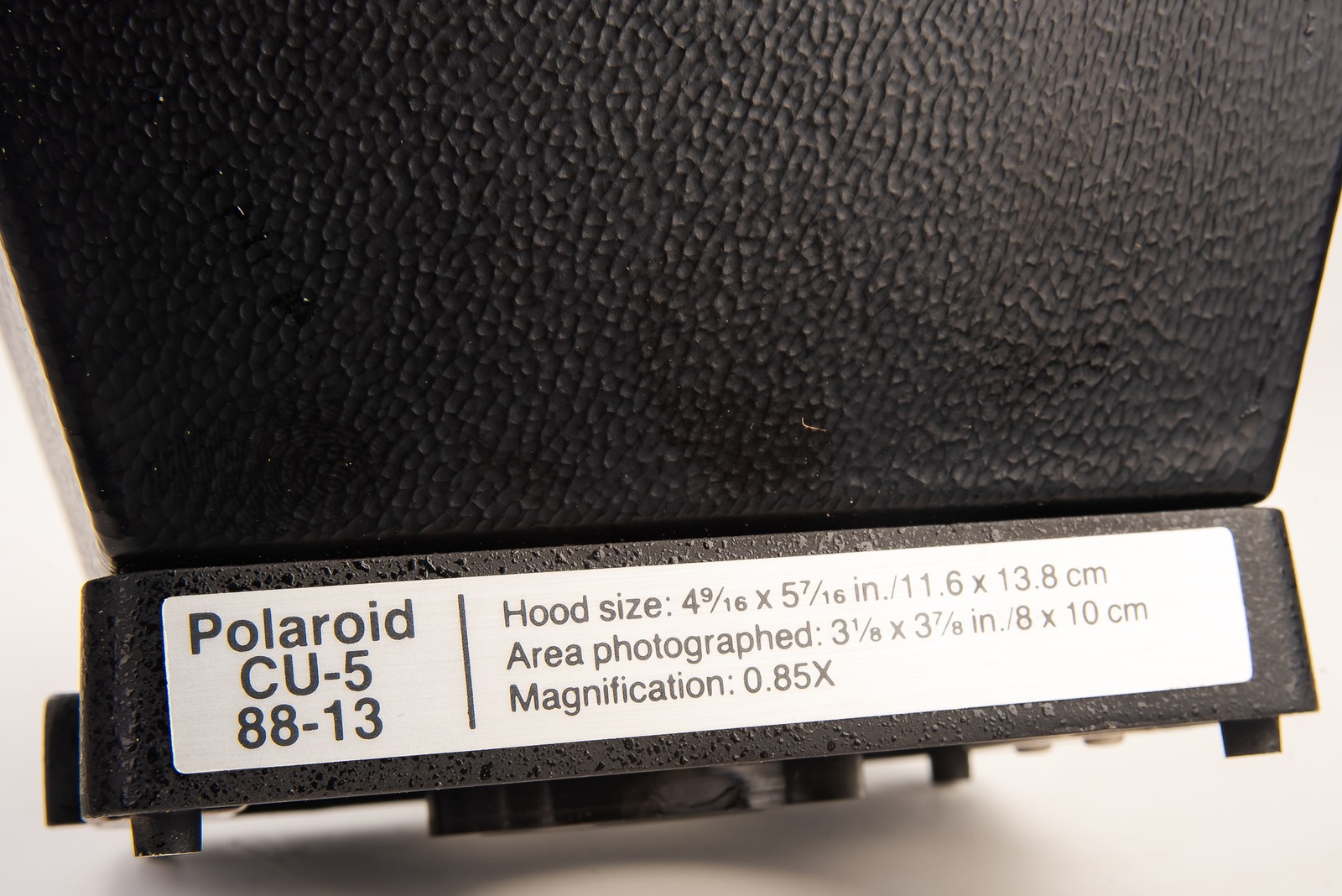 Polaroid CU-5 88-13 1 : 0.85X 13.8×11.6cm Electrophoresis Hood MINT For Gelcam
