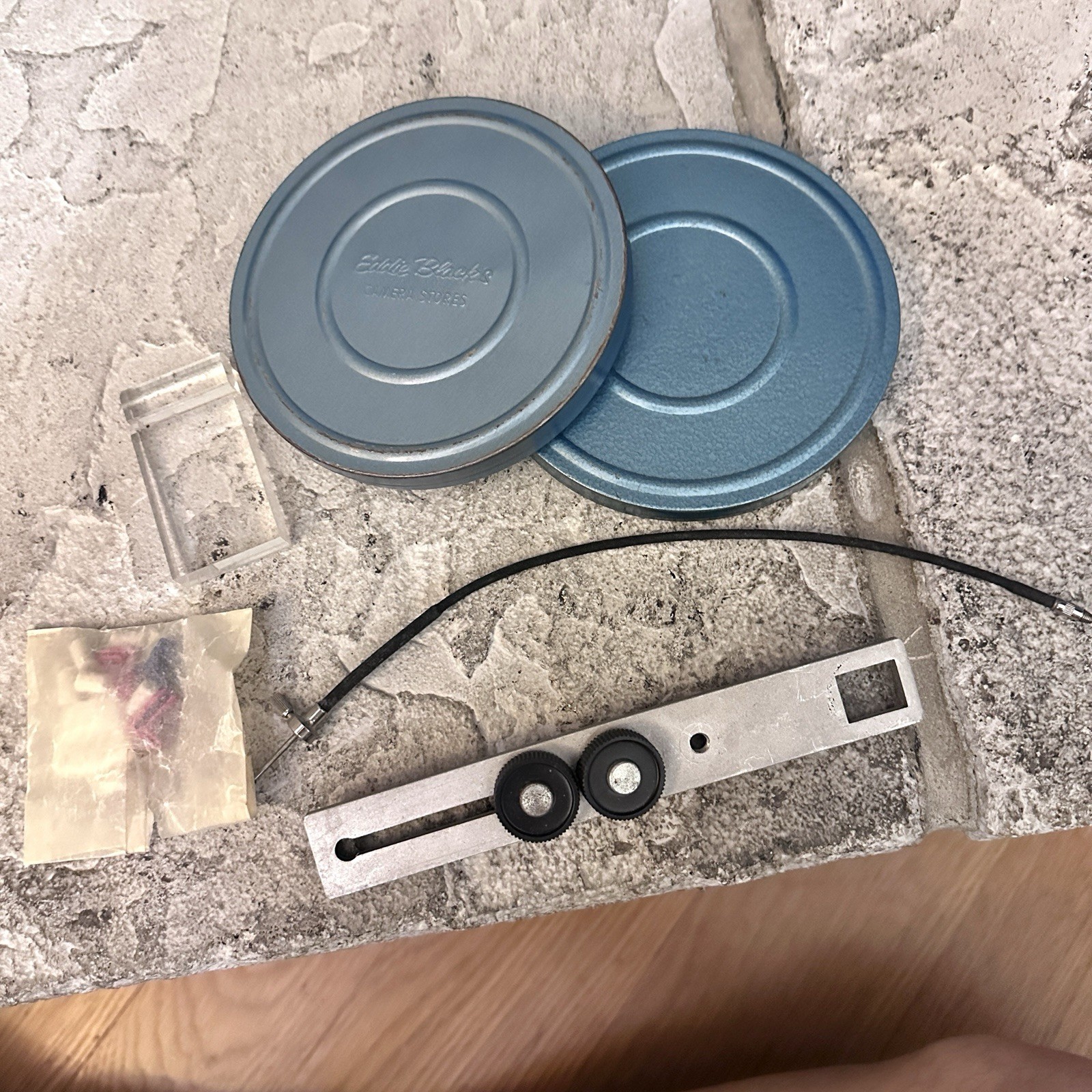 Vintage Logan De Luxe Movie Film 8mm 12-Reel Chest Autoknips Sekonic Meter Lot