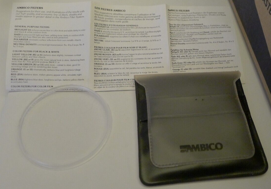 Ambico 4 Point Star Filter # 7716 Plastic 3×3 Round with Pouch & Instructions