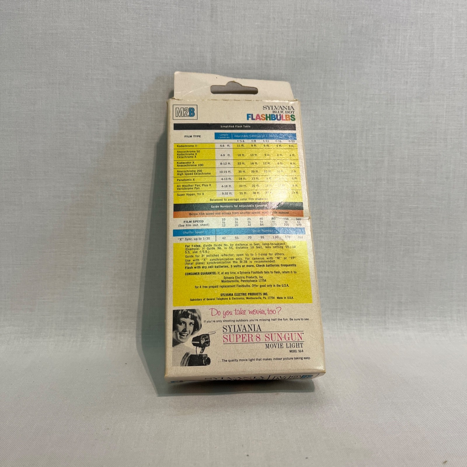 Vintage Sylvania Blue Dot Flash Bulbs M2B In Original Box (ONLY 2 BULBS)