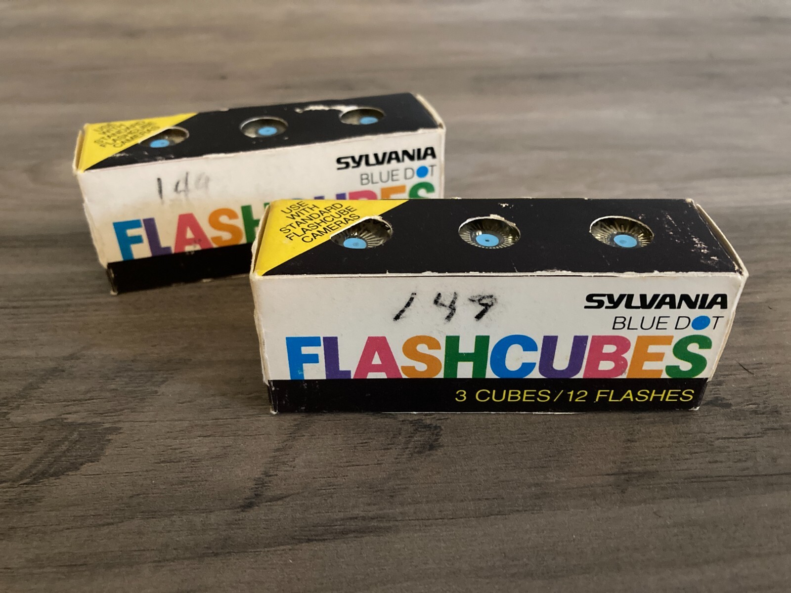 Lot of 2 Packs Sylvania Blue Dot Camera Flash Cubes 3-Pack 12 Flashes