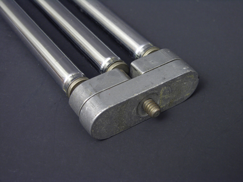 Vintage Telescoping Collapsing Chrome & Brass Mini Tripod 14 1/2 to 48 1/2″