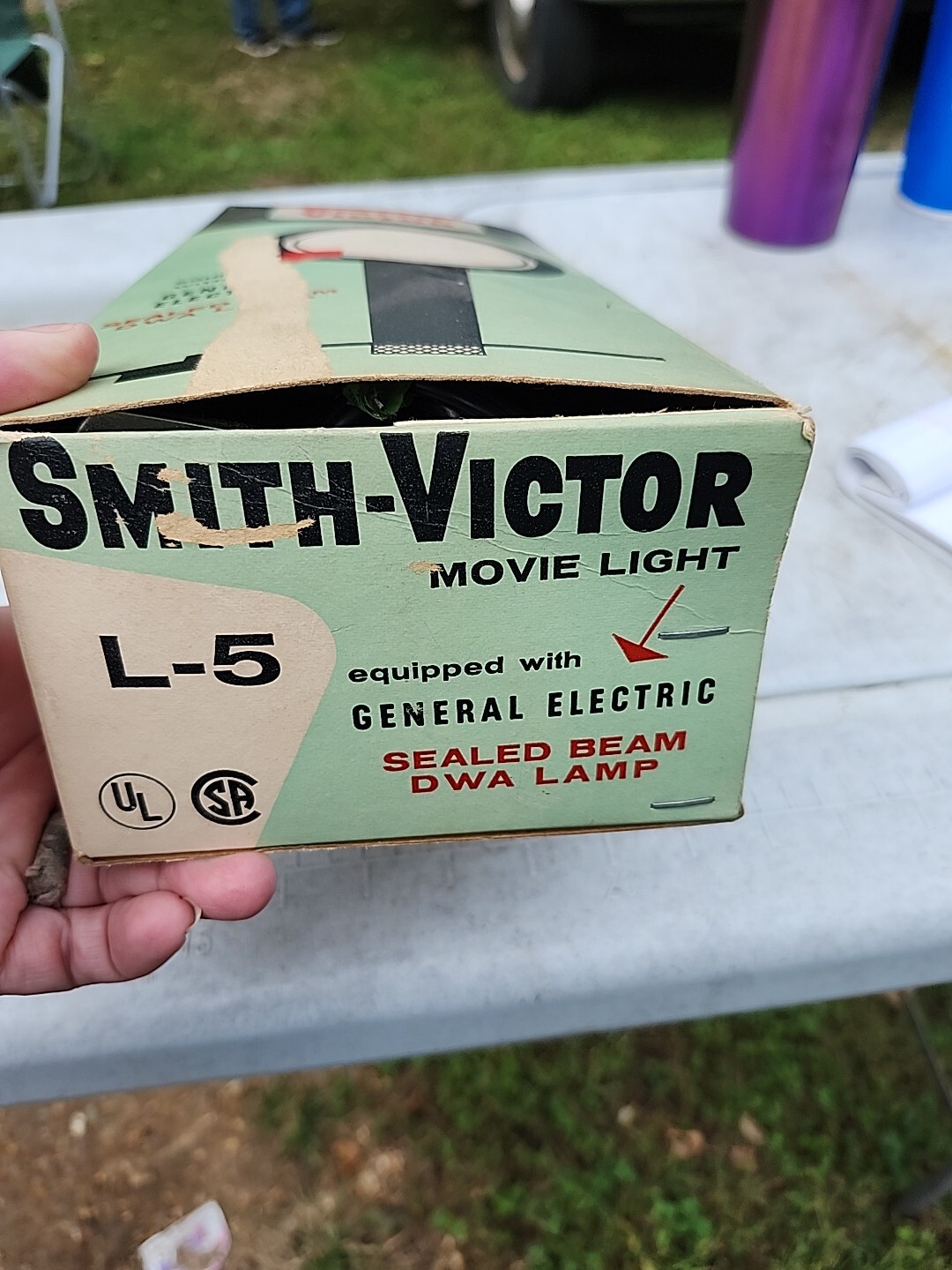 Smith-Victor Model L-5 Compact Movie Light Vintage 1962 Tested Works W/ Box