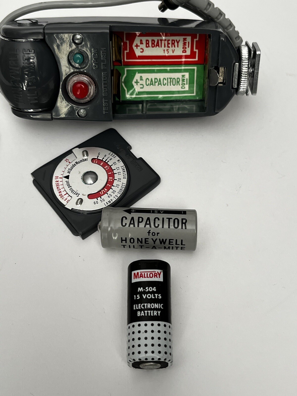 VINTAGE HONEYWELL PENTAX TILT-A-MITE CAMERA FLASH UNIT W/SYNC CORD