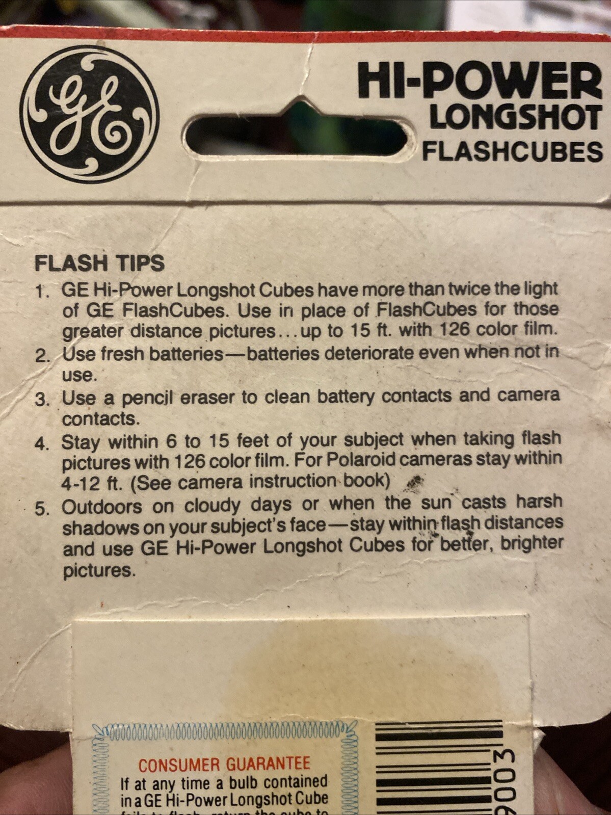 (2) Vintage Flash Cubes GE HI-Power Distance Long-Shot (2) Cubes In Ea BoxUnused