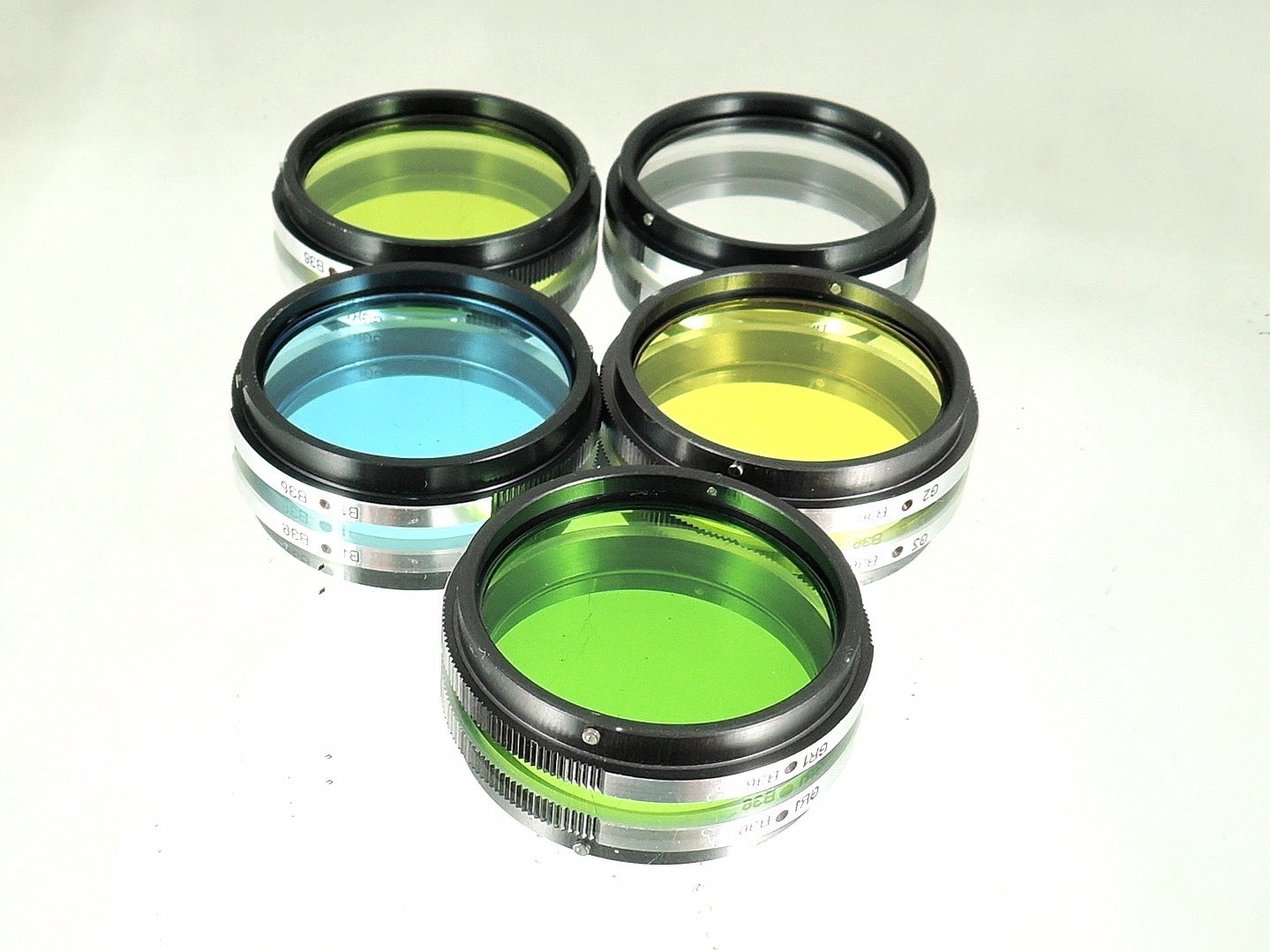 Flexaret – Set of five color filters B36 MEOPTA Czechoslovakia genuine MINT