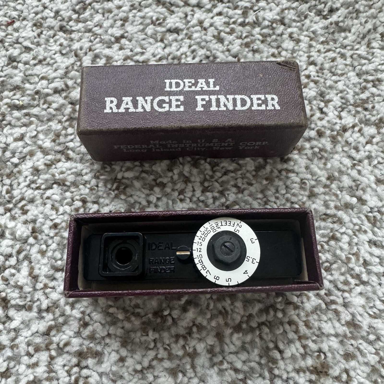 Vintage Ideal Range Finder Federal Instrument Corp NY Camera Accessory Boxed