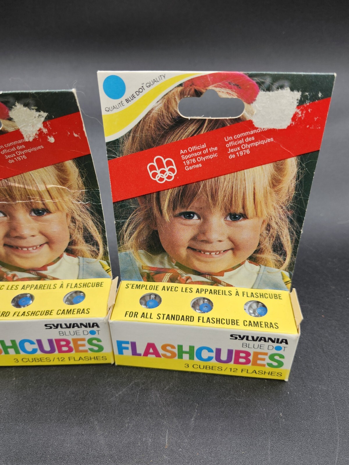 VINTAGE 1970s NOS UNUSED SYLVANIA BLUE DOT FLASH CUBES 6 CUBES 24 SHOTS