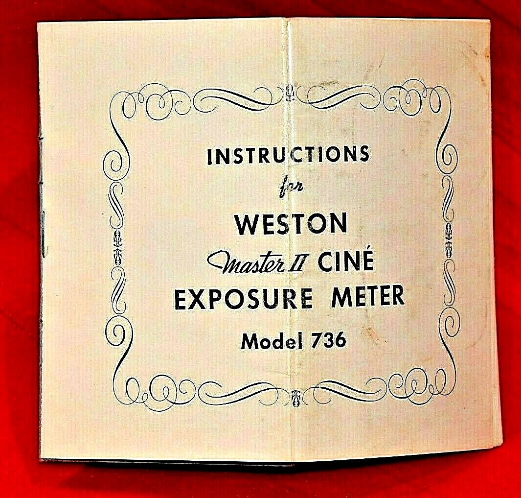 WESTON MASTER II, MODEL 736 VINTAGE LIGHT METER, FOR PARTS OR REPAIR, CLEAN COND
