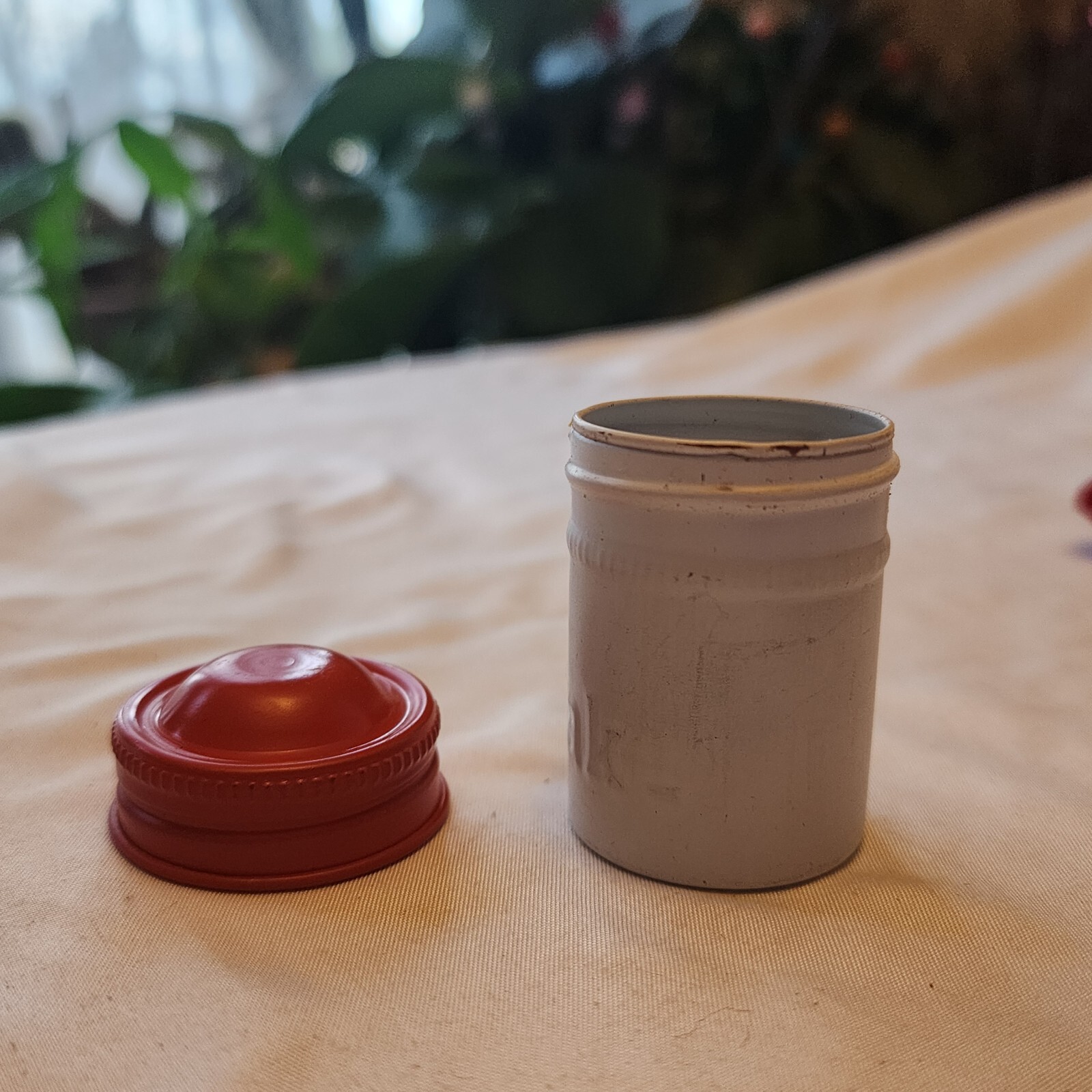 KODAK Panatomic-X Metal Film Cannister, White With Orange Top Vintage 35mm Film