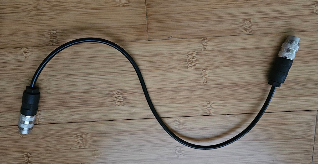 Bolex 7-pin crystal sync controller cable, ~0.5m (20″)