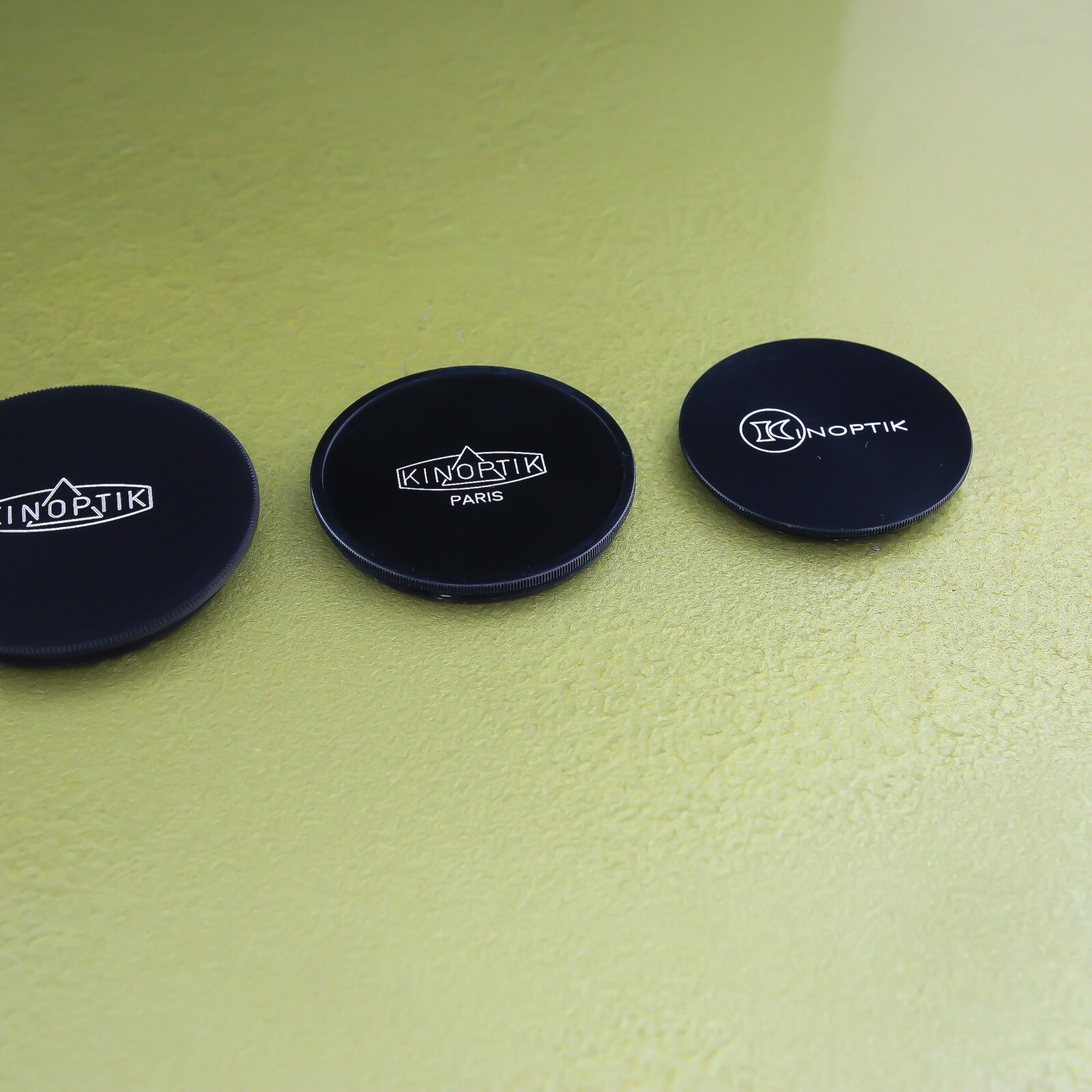 genuine Metal KINOPTIK paris 44,5 / 50 / 54 / 55 mm screw front lens cap set☆☆☆☆