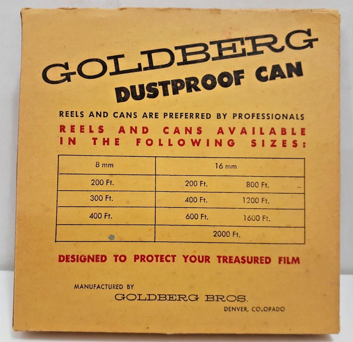 Vintage Goldberg Dust proof Cans~ For 200 ft. 8mm Film ~ Set Of 2 Made in USA