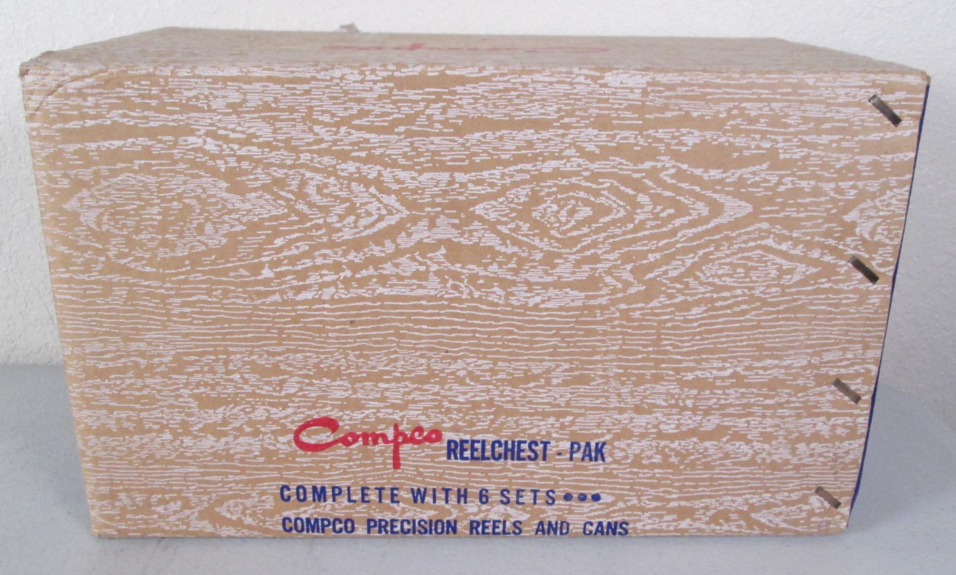 Vintage COMPCO Reel Chest Pak – 6 – 200 Ft. 8mm Metal Film Reel w/ Storage Cans
