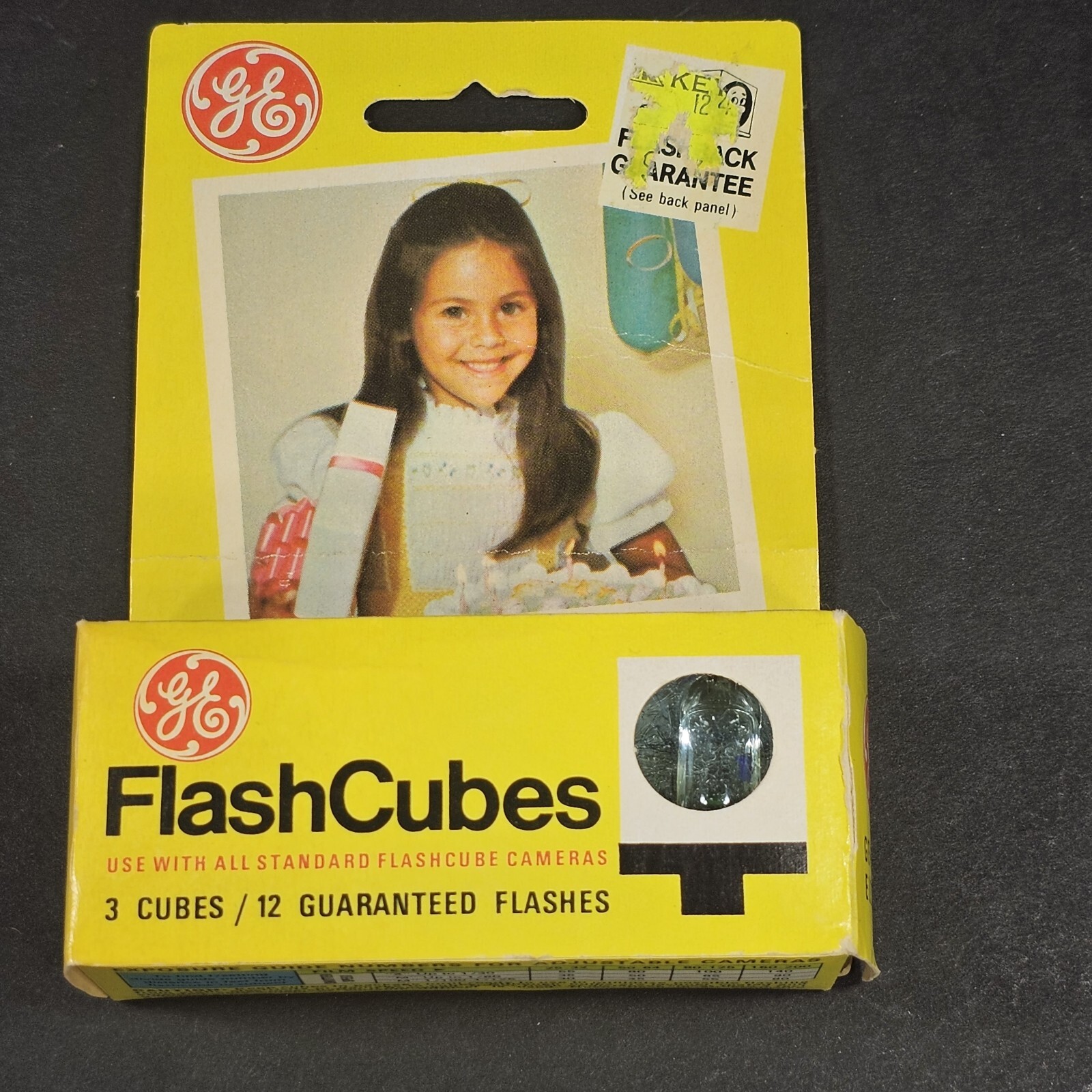 GE Flashcubes Original Box Set Of 3 Cubes 12 Flashes Vintage