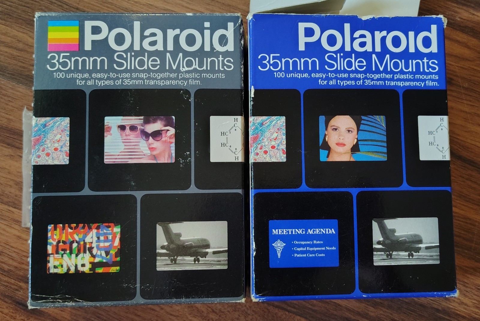 144 Vintage Polaroid 35mm Slide Mounts Plastic 2″X2″