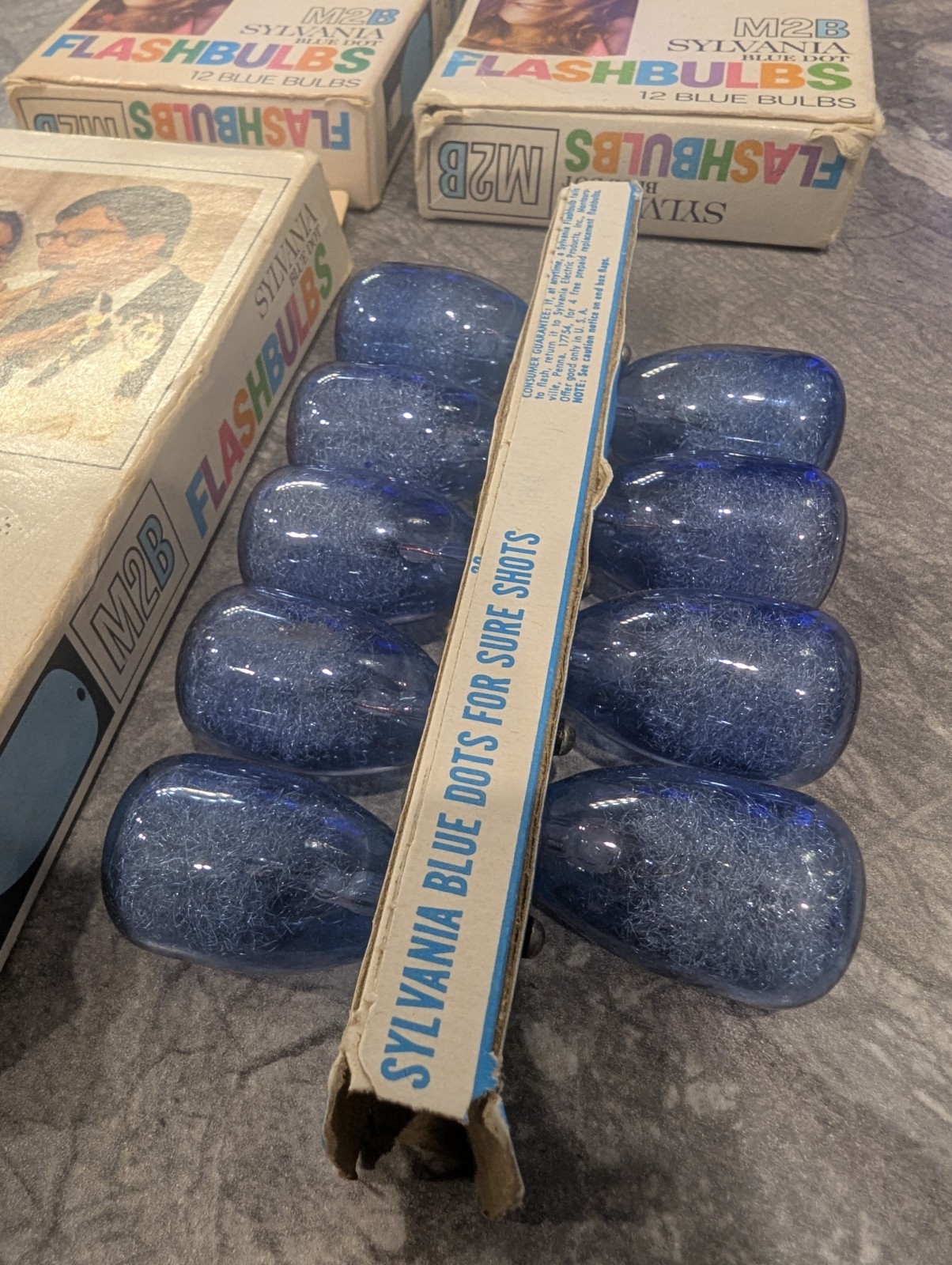 Sylvania Blue Dot Flashbulbs M2B- 3 Packs, Total Of 33 Bulbs- Brand New