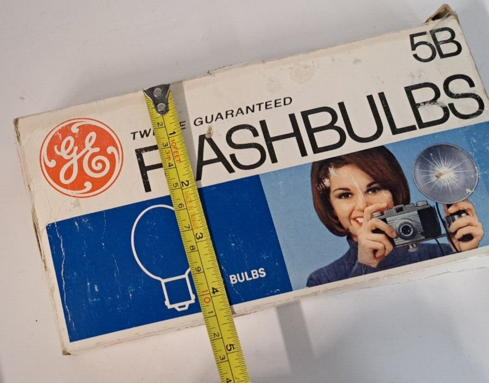 General Electric Flashbulbs 5B 12-Pack Unused Box & Packing Vin 1960’s RARE