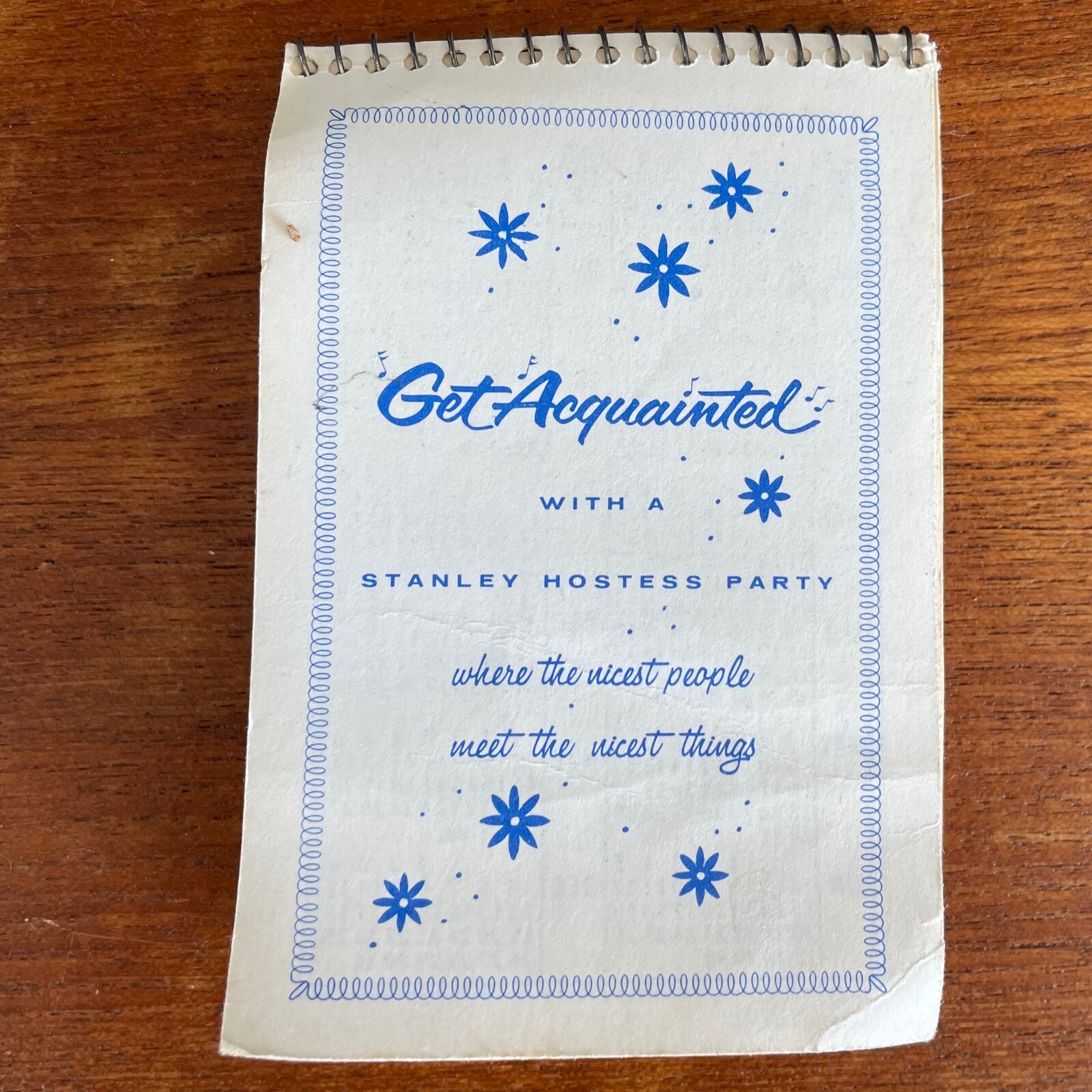 1960s Stanley Home Products Note Pad With Notes About 8mm Films Vintage