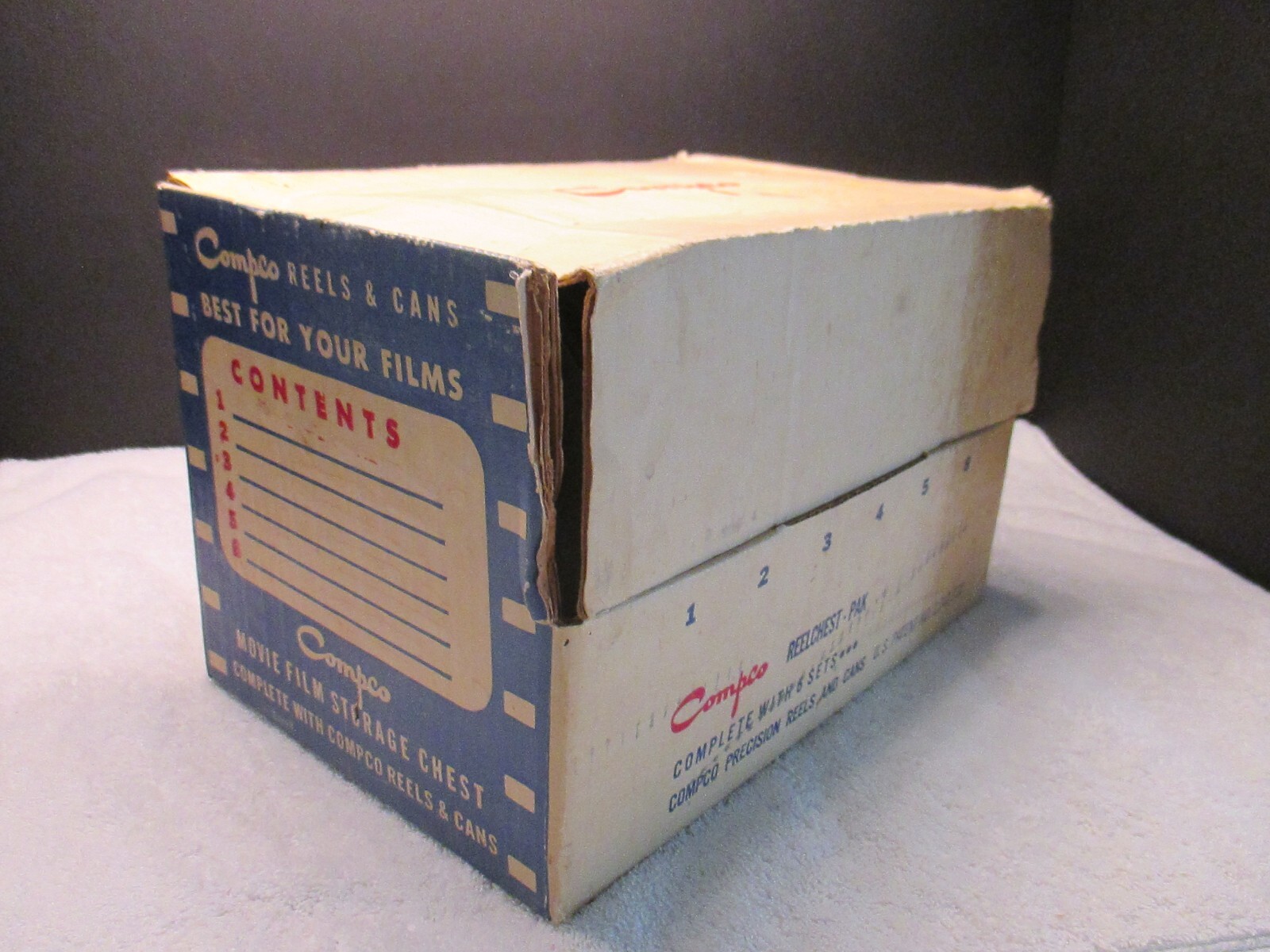 VINTAGE COMPCO REEL CHEST W/CASES AND REELS