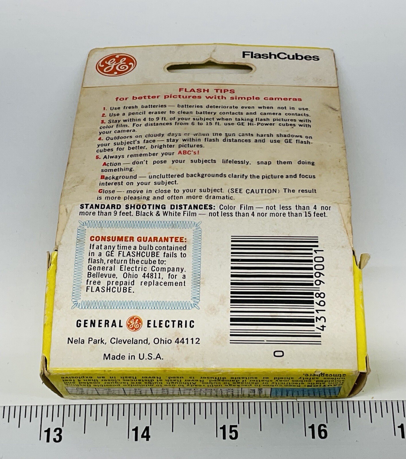 Vintage Pack of 3 GE General Electric FlashCubes Flash Cubes Camera