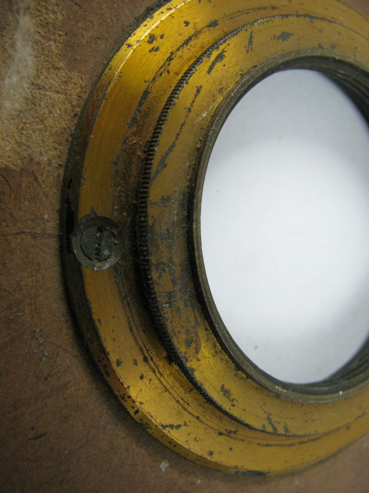 ANTIQUE BRASS FLANGE 37MM SCREW THREAD LENS PART