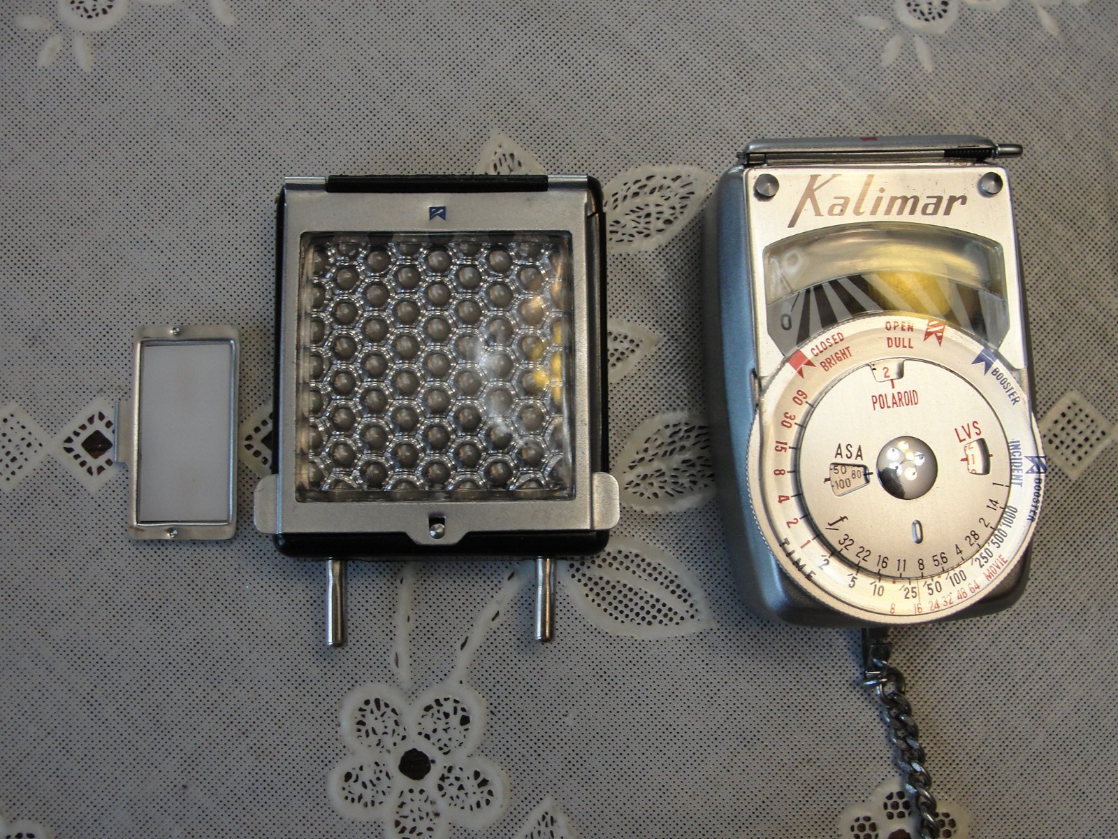 Vintage Kalimar Model B-1 Exposure Meter w/ Booster Box Instructions Chain
