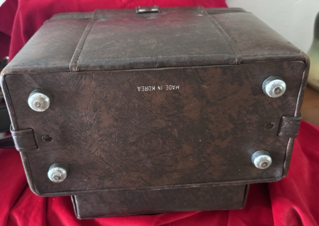 Vintage Camera Case w Film Compartment Hard Body Shoulder Strap Brown Vinyl