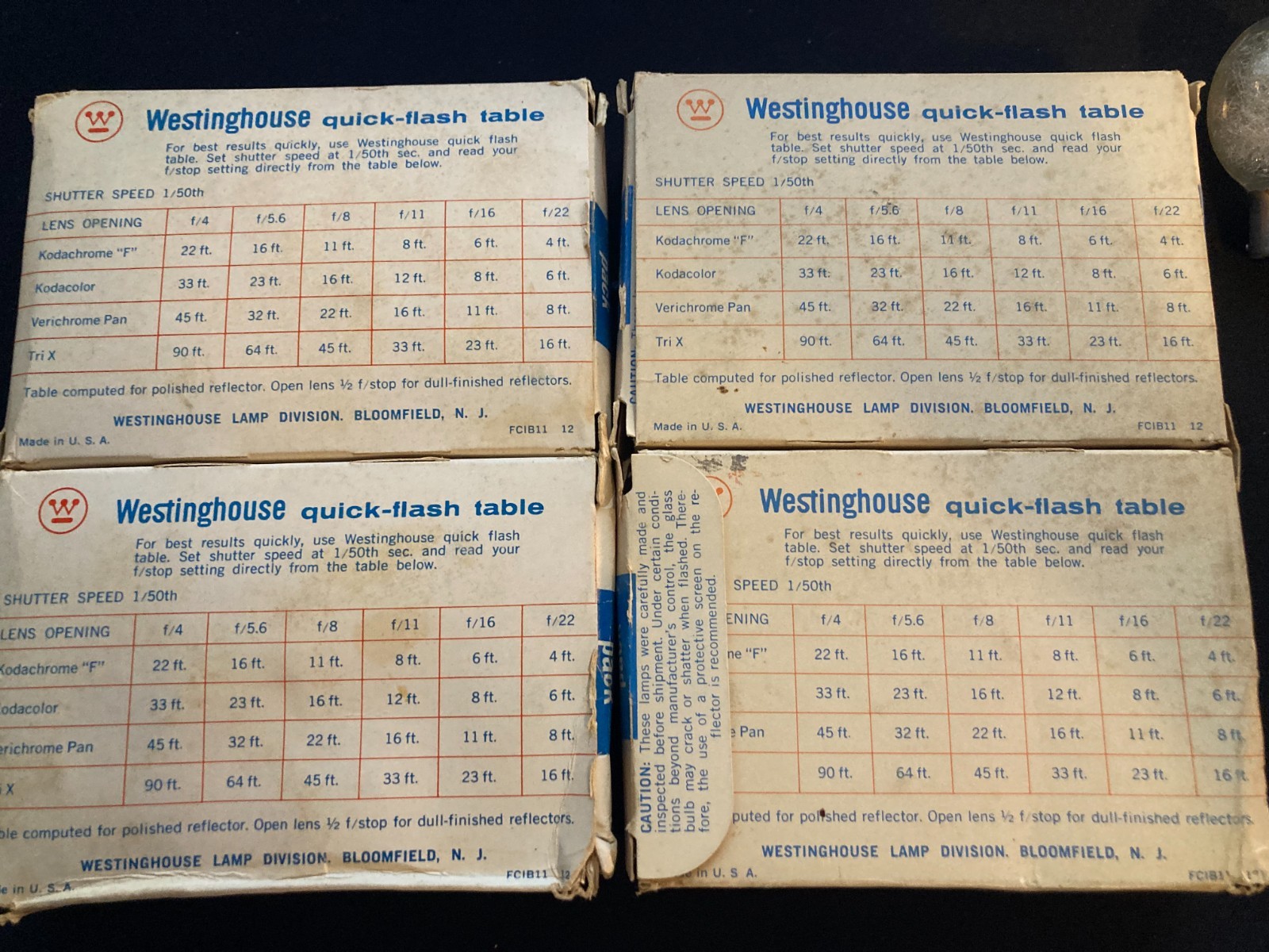 Vintage Westinghouse No. 5 Flash Bulbs Lot: 3 Sealed Sleeves + 1 Open (3 Bulbs)