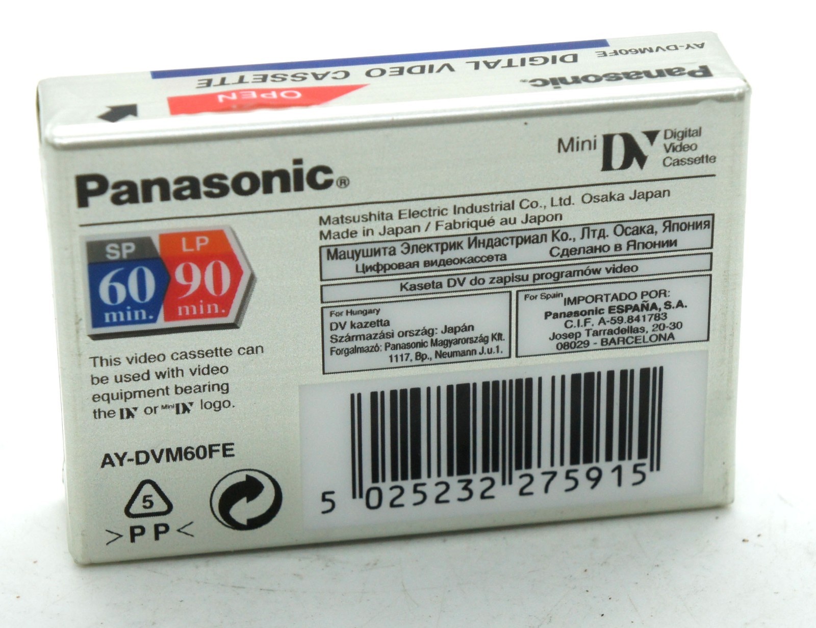 1 PCS Sealed Panasonic Mini DV Digital Video Cassette DVC 90Min LP Mode 60min SP