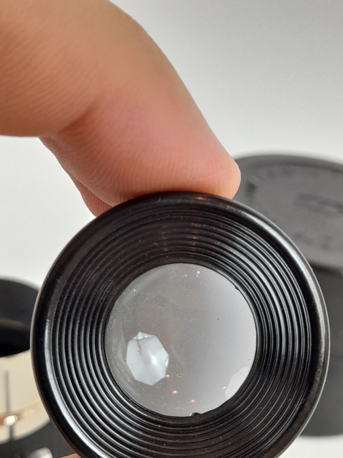 Vintage magnifying loupe for viewing film frames L-5 Bakelite box USSR KOMZ