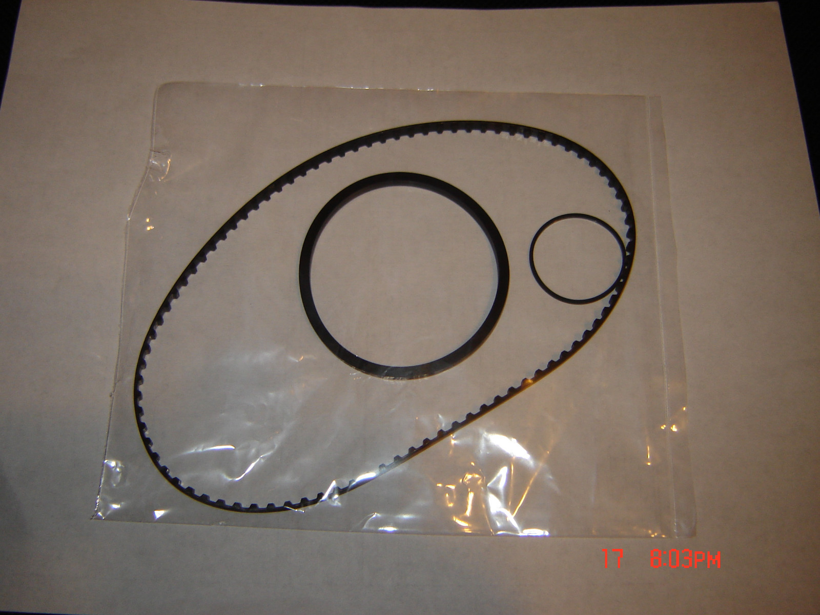 Elmo GS-800 Belts (3 belt Set) Motor, Counter, Take Up Belt, New Elmo Belt set