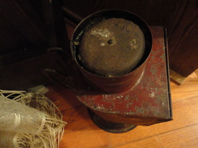 Dark Room Photographic Lantern Ruby Glass Protective Door Oil Lamp Antique