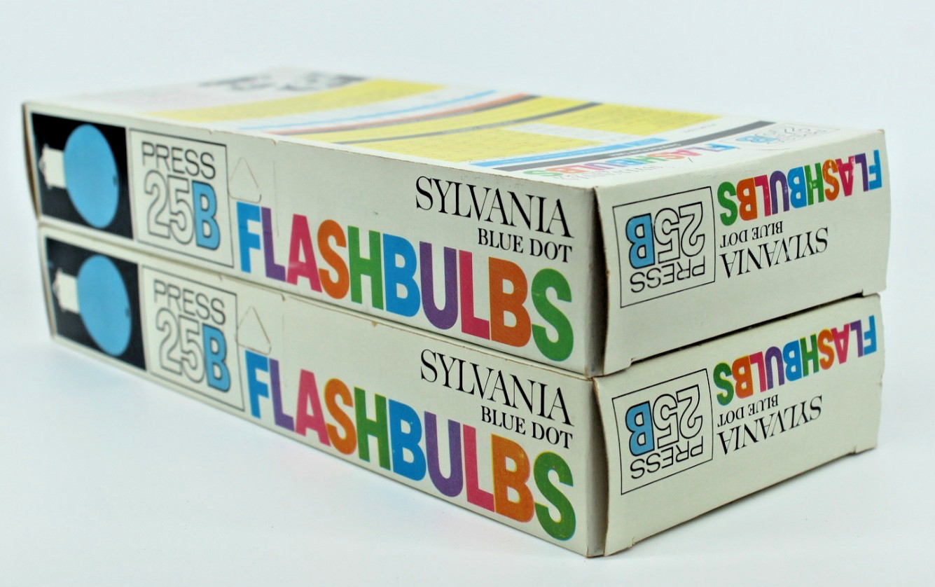 Sylvania Blue Dot Flashbulbs 25B 24 Bulbs Open Original Packaging Lot of 2 Boxes