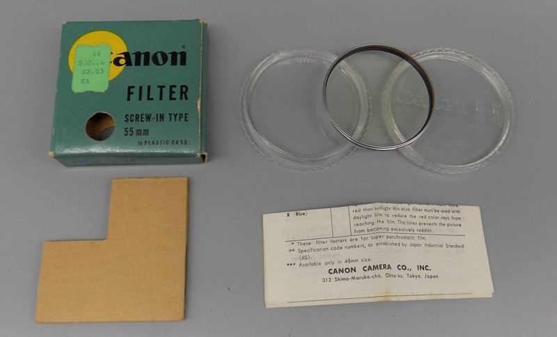 Vintage Canon 55mm Sky Light Filter Original Box And Packing 1950’s Or 1960’s