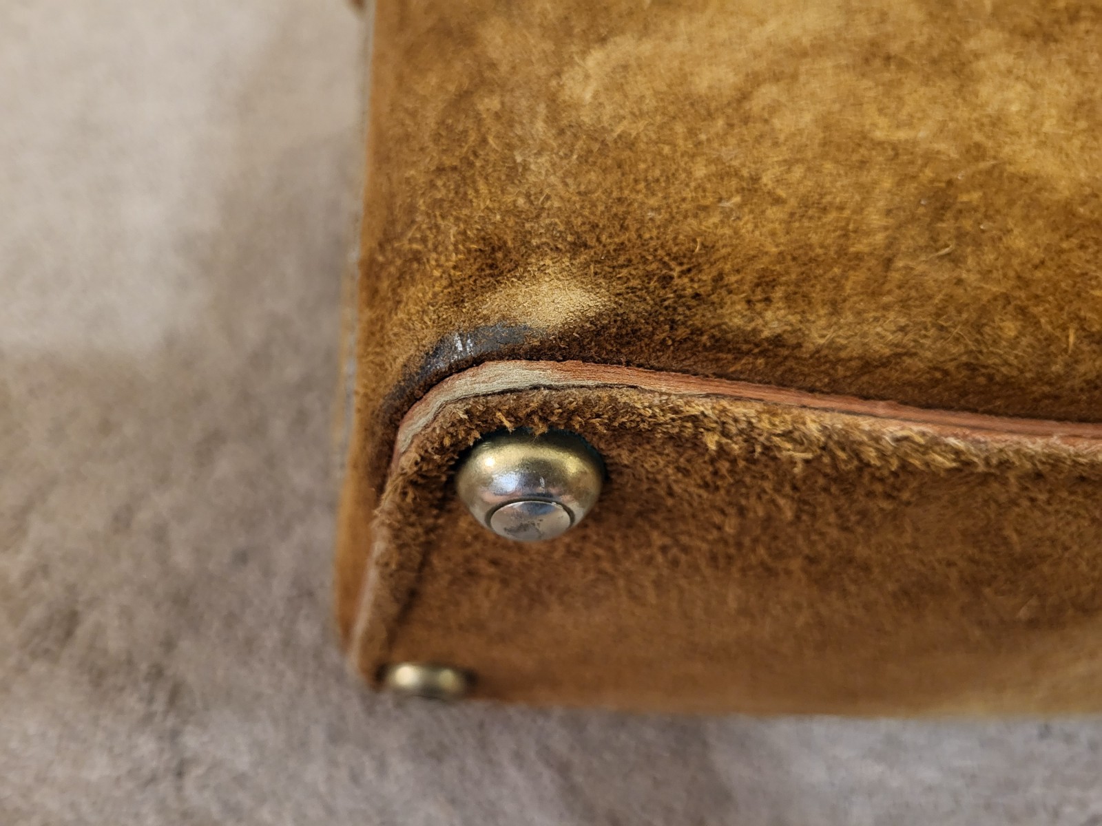 Coast Camera Bag Top Grain Genuine Cowhide Suede Made USA Zip Green Interior VTG