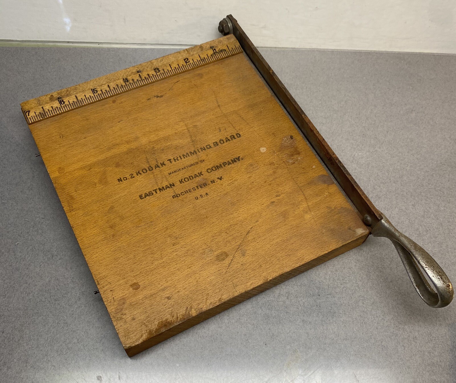 Vintage No. 2 Kodak Trimming Board EASTMAN KODAK Advertising Paper Cutter